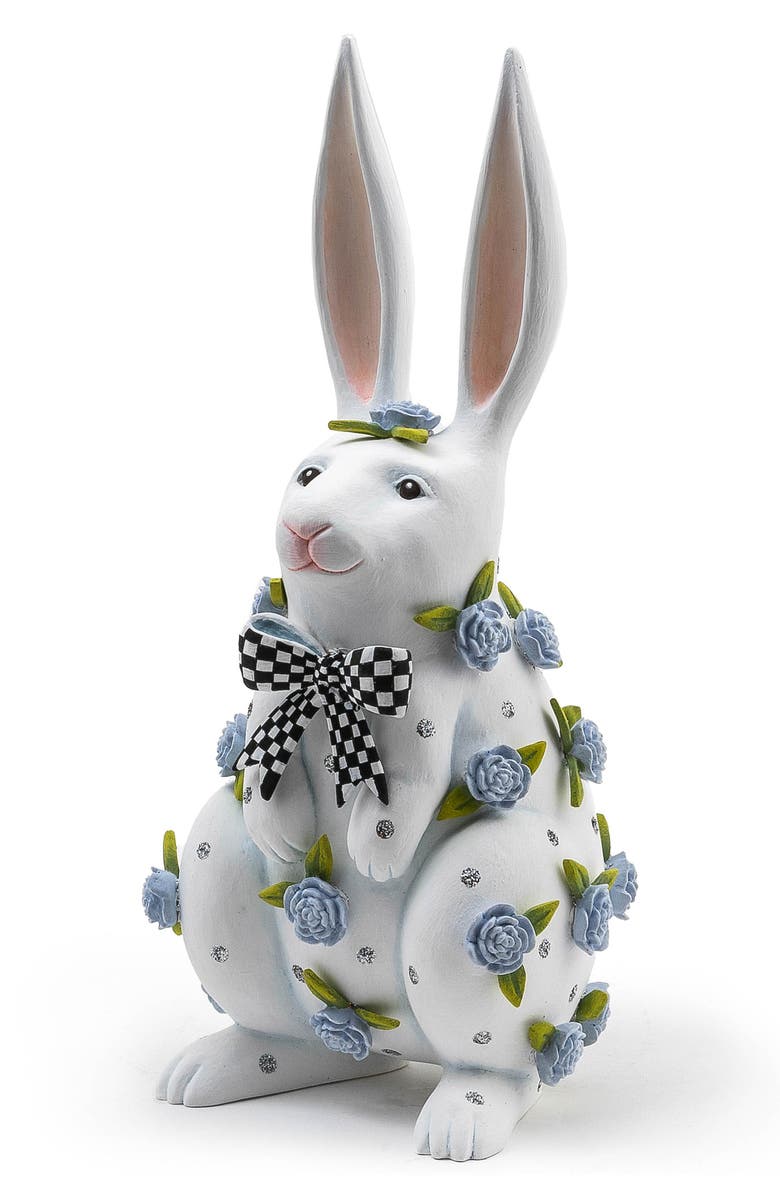 MACKENZIE CHILDS Patience Brewster Periwinkle Peony Rabbit, Main, color, White