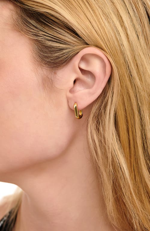 Devata Beveled Hoop Earrings In Gold