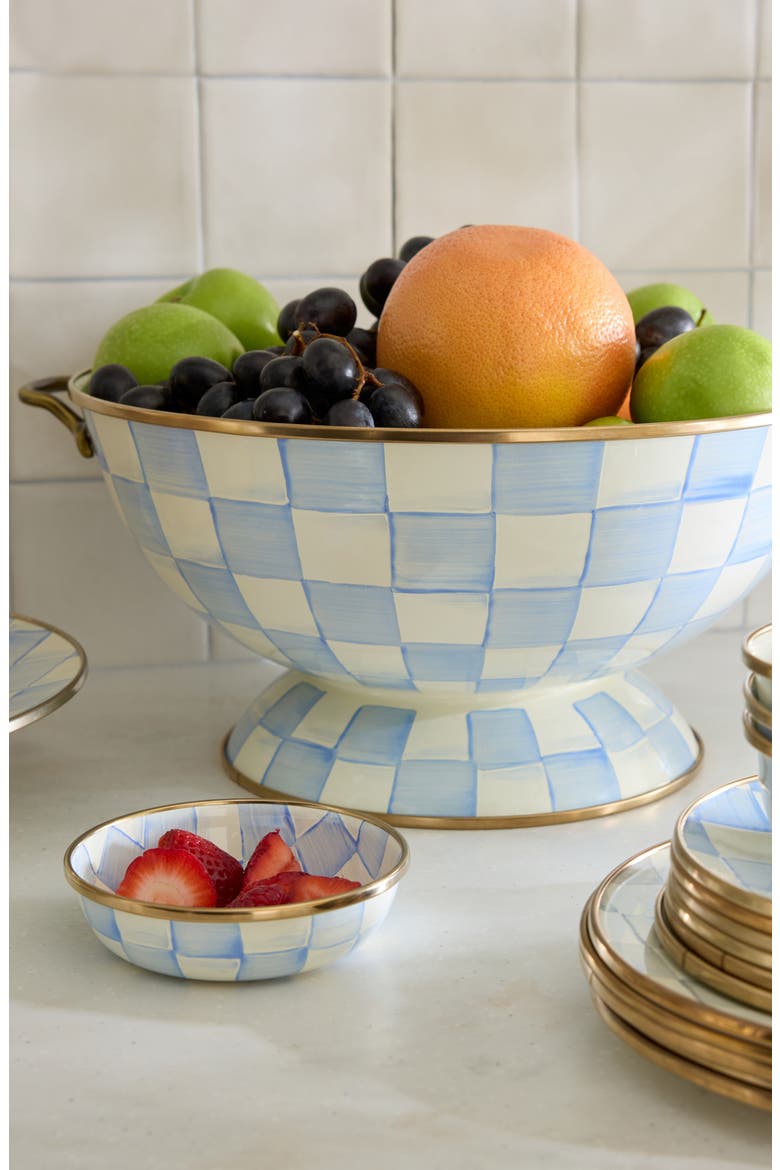 Sky Check Enameled Steel Everything Bowl, Alternate, color, SKY CHECK