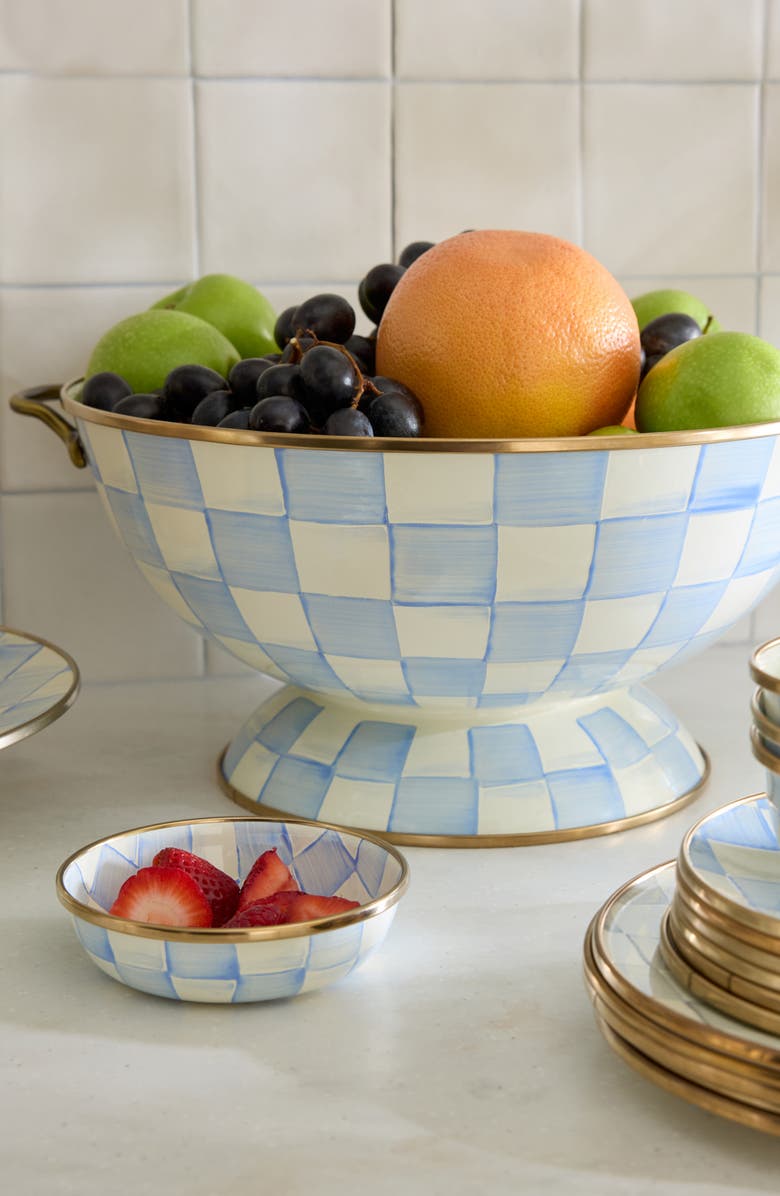 MACKENZIE CHILDS Sky Check Enameled Steel Everything Bowl, Alternate, color, Sky Check
