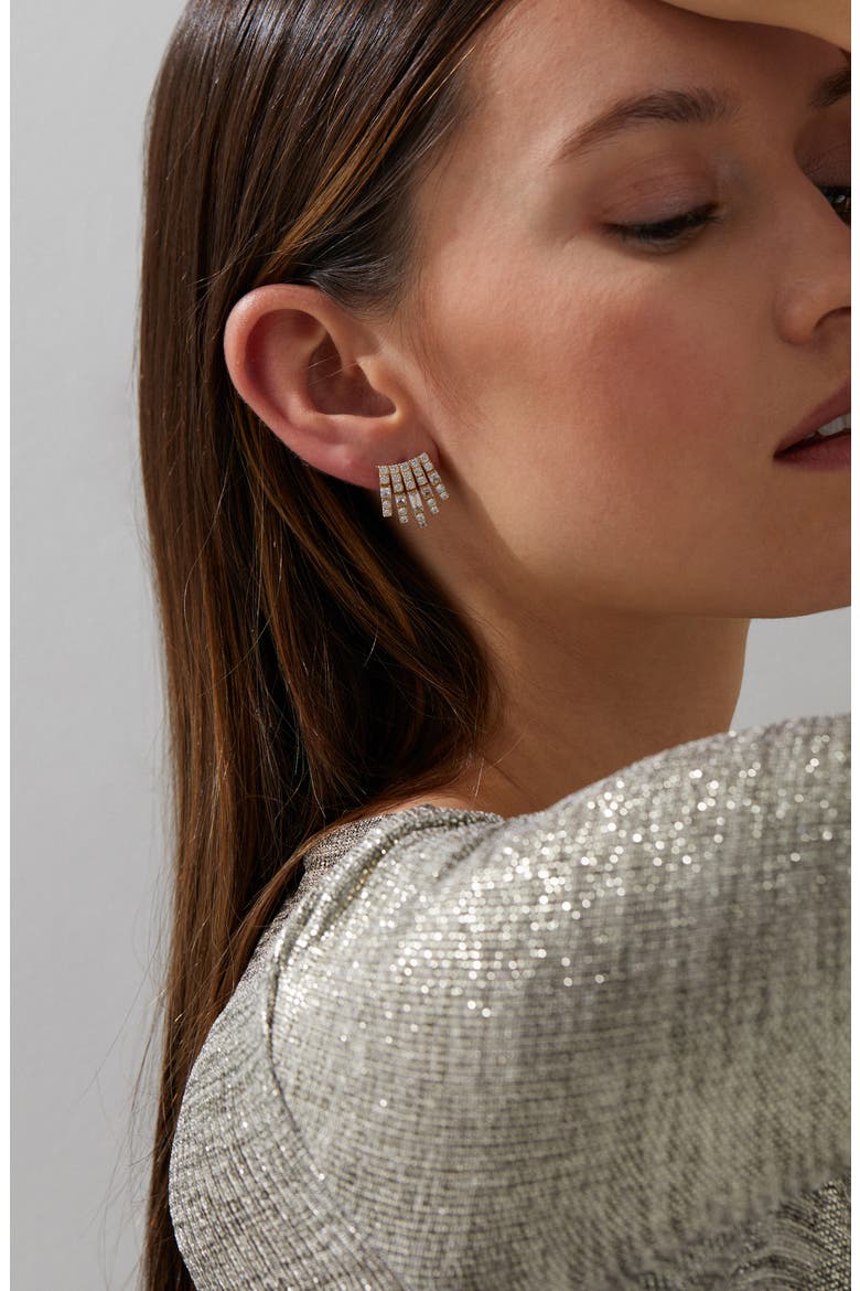 Delphine Cubic Zirconia Stud Earrings, Alternate, color, GOLD