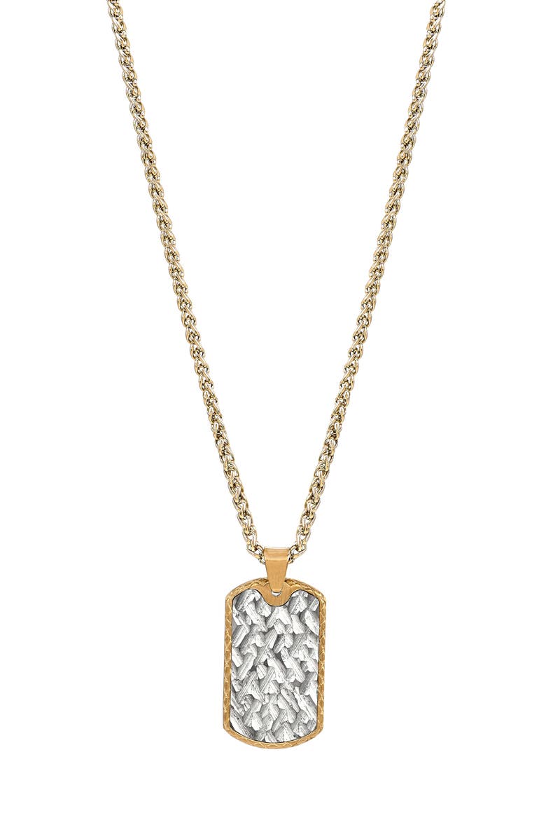 Men's Siviglia Dog Tag Pendant Necklace, Alternate, color, GOLD/ SILVER