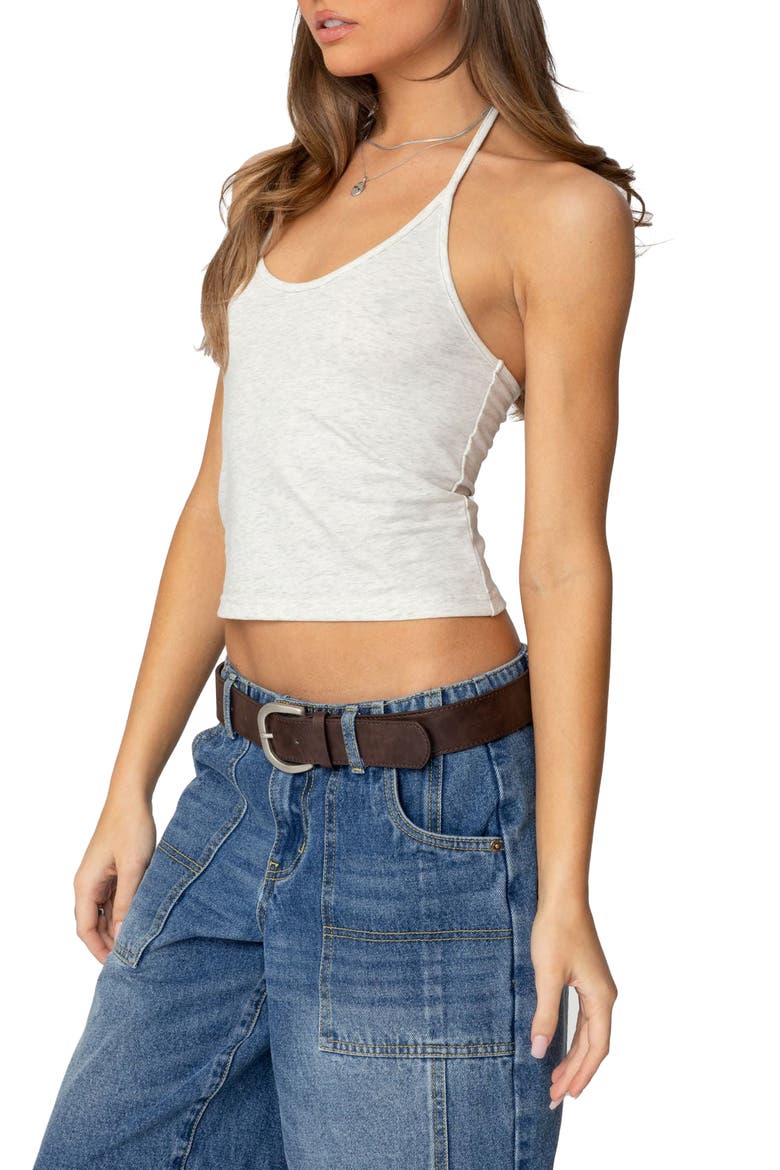 Maybell Halter Top, Alternate, color, GRAY-MELANGE