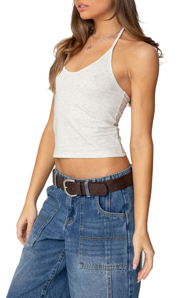 EDIKTED Maybell Halter Top, Alternate, color, Gray-Melange