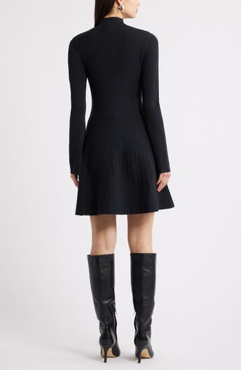 Mock Neck Long Sleeve Sweater Dress