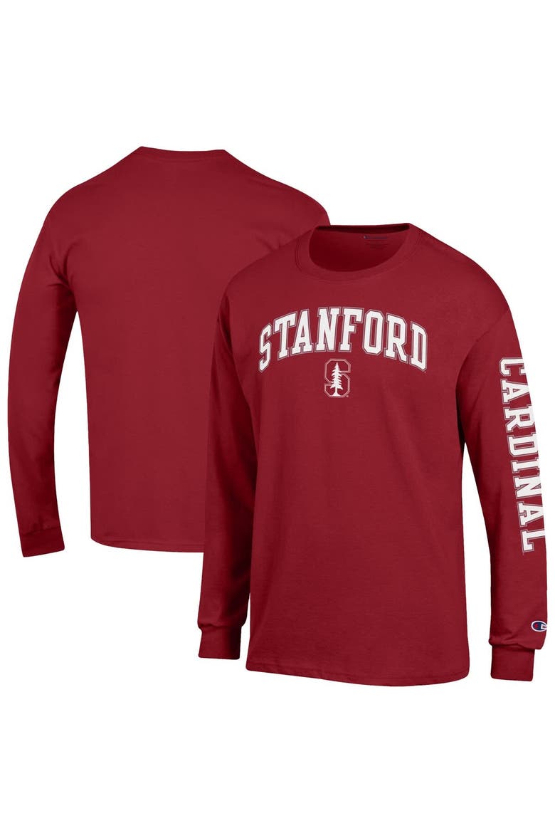 Men's Champion  Cardinal Stanford Cardinal Arch Over Logo 2-Hit Long Sleeve T-Shirt, Main, color, Cardinal