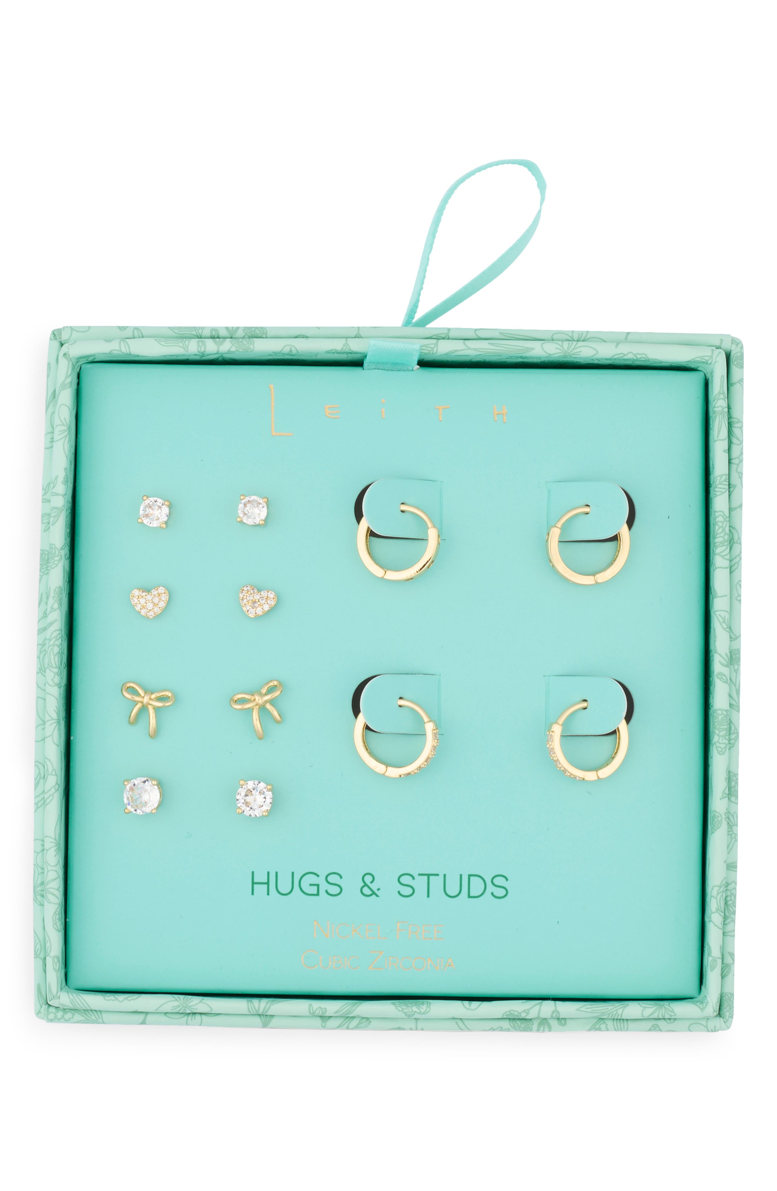 Leith Set of 6 Assorted Stud & Hoop Earrings
