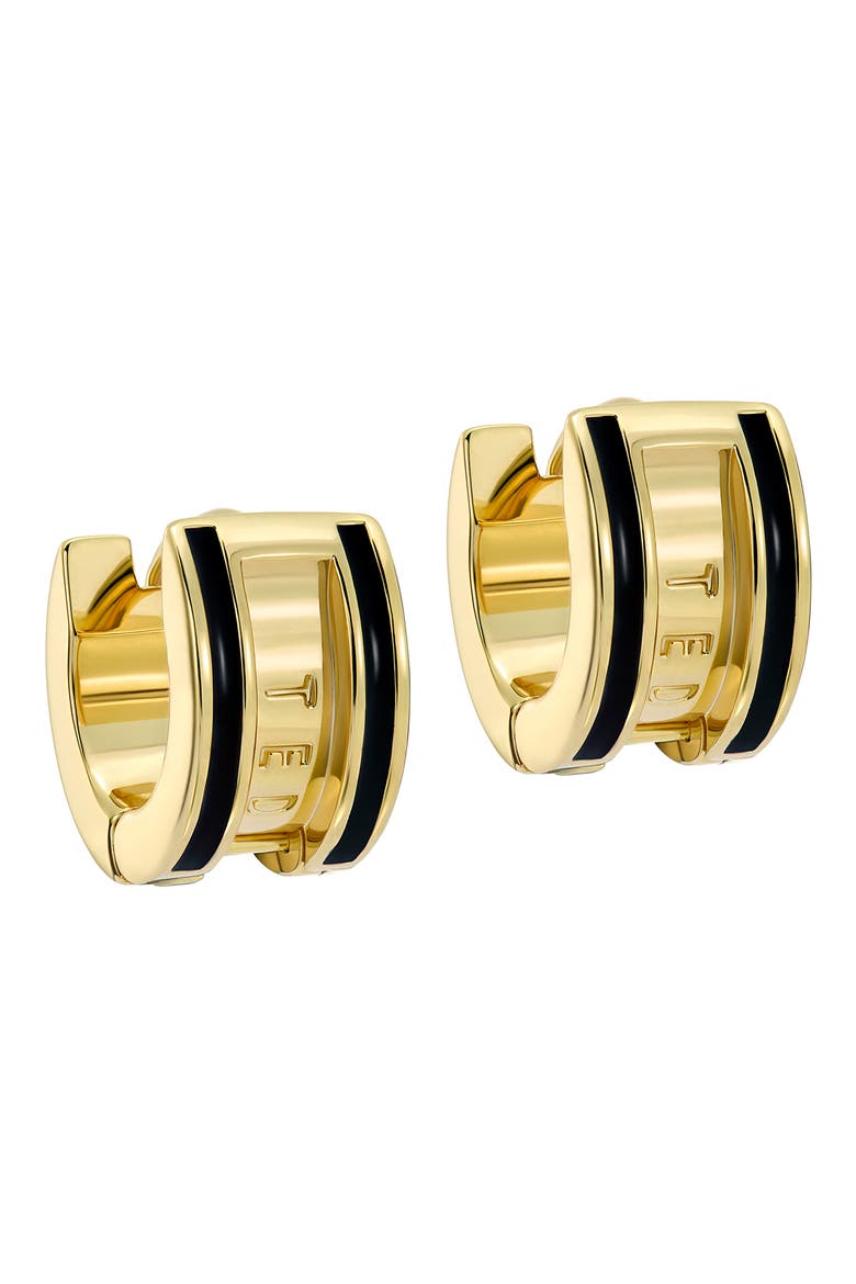 Rolo Classic Color Huggie Hoop Earrings, Main, color, METALLIC GOLD BLACK