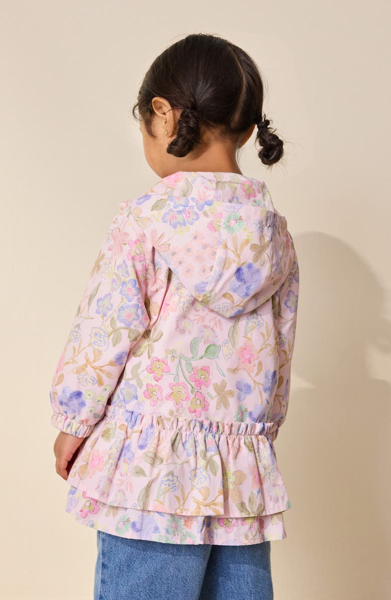 NEXT Kids' Floral Water Resistant Hooded Jacket, Alternate, color, Pink