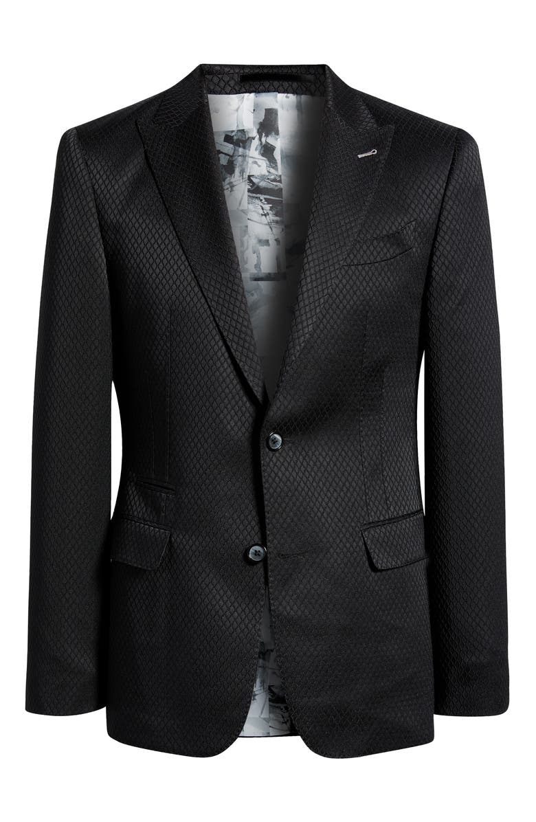 Siragusa Black Jacquard Blazer, Main, color, Black