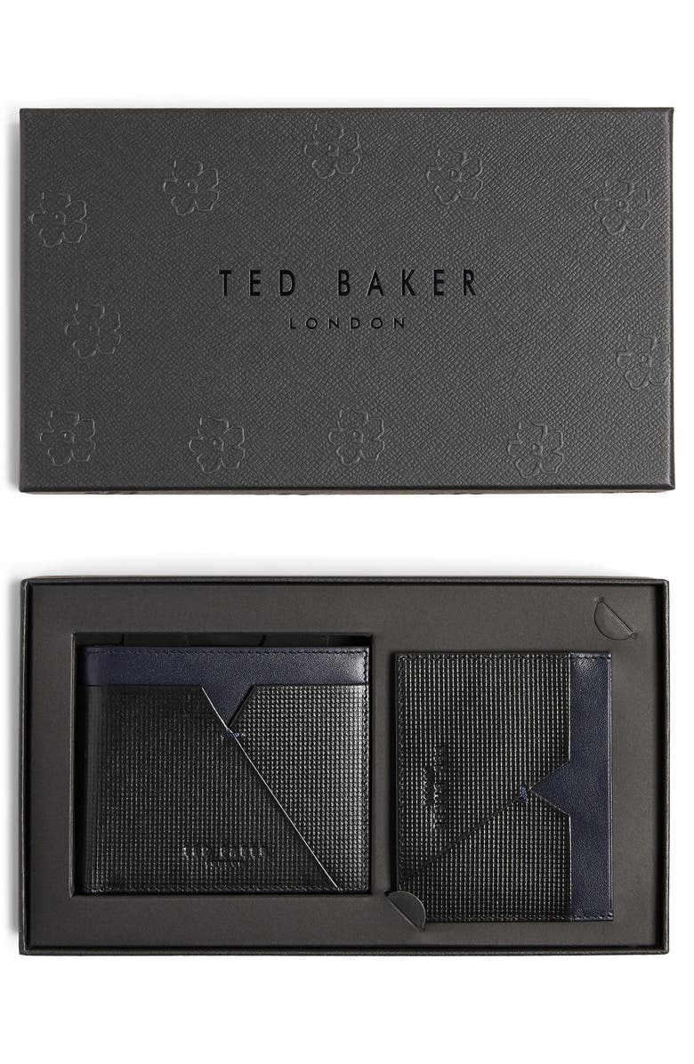 Ted Baker London Viktree Textured Leather Bifold Wallet, Alternate, color, 