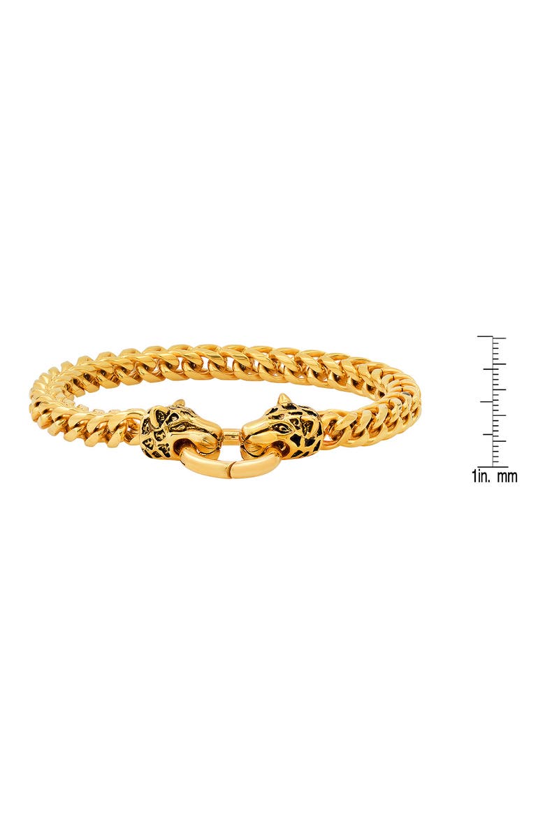 18k Gold Plated Stainless Steel Wheat Chain Bracelet, Alternate, color, YELLOW