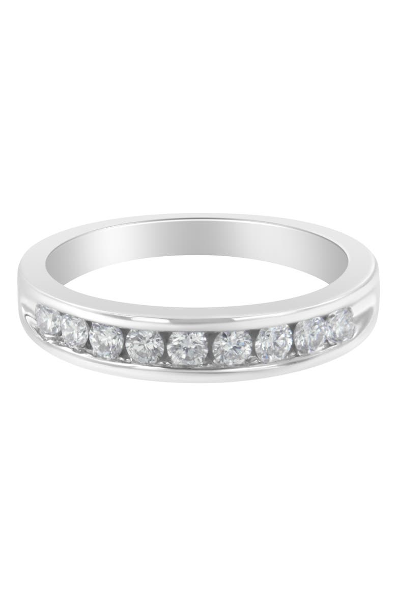 18K White Gold Round Diamond 1/2 Cttw Channel Band Ring, Alternate, color, White Gold