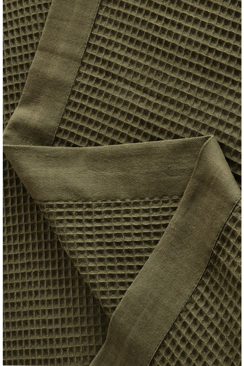 Soft Cotton All-Season Waffle Weave Throw Blanket, Alternate, color, OLIVE GREEN