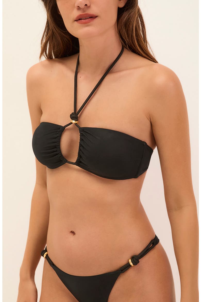 Gal Isla Halter Bikini Top, Alternate, color, BLACK