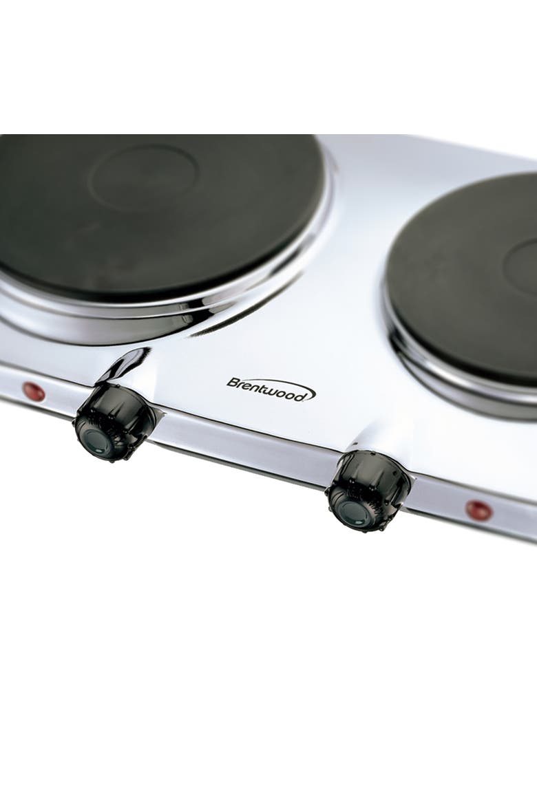 Electric 1440W Double Hotplate in Chrome, Alternate, color, Silver