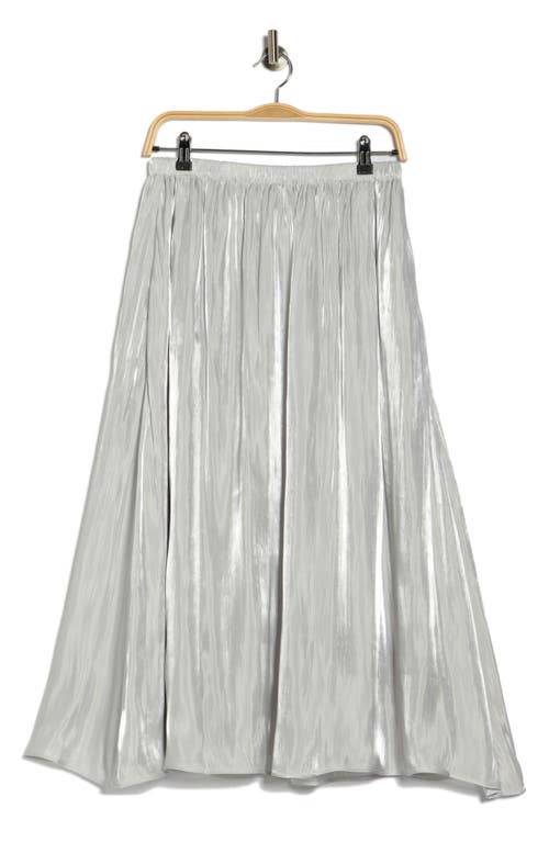 Nordstrom Rack Shiny Gathered Midi Skirt In Gray