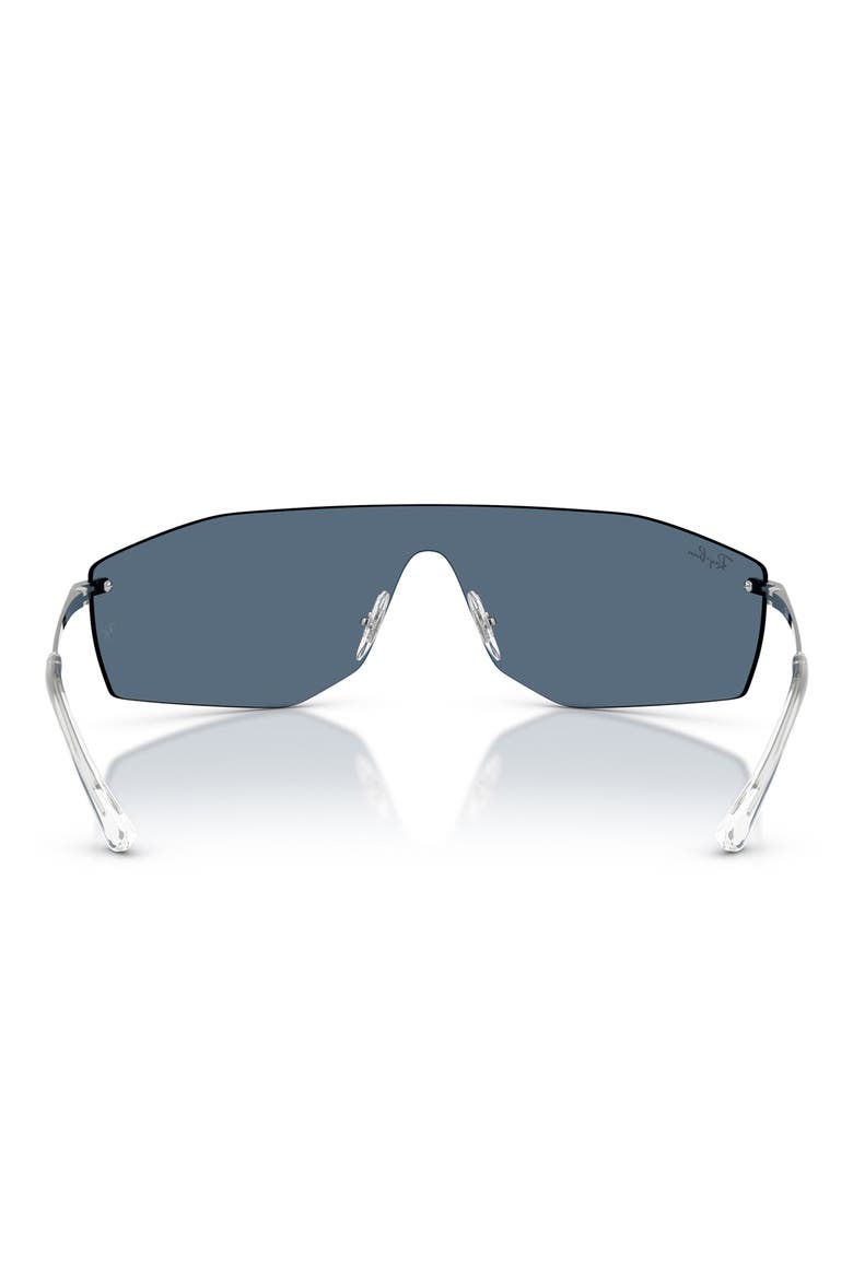 141mm Irregular Shield Sunglasses, Alternate, color, SILVER / DARK BLUE