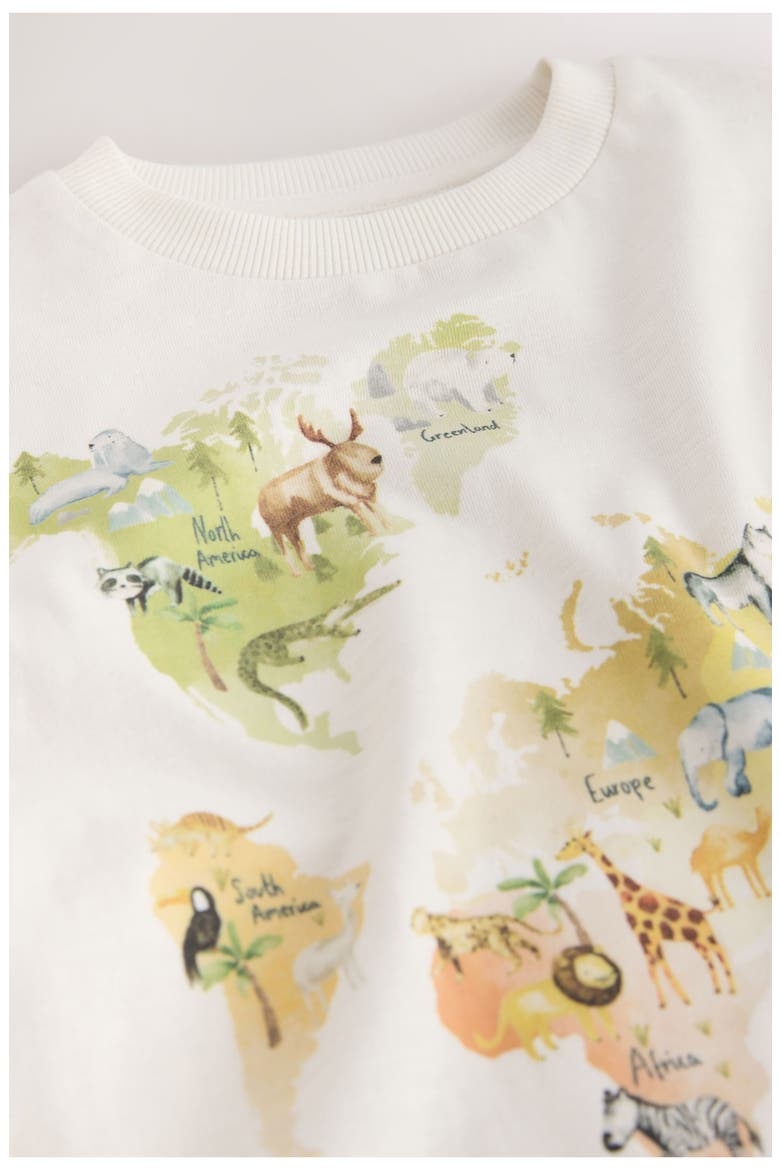 Kids' Watercolor Wildlife Graphic T-Shirt, Alternate, color, CREAM