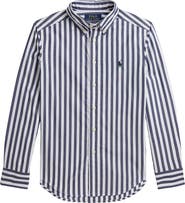 Polo Ralph Lauren Kids' Striped Cotton Poplin Long Sleeve Button Down Shirt