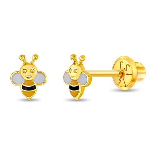 In Season Jewelry 14k Honey Bee Earrings In Yellow