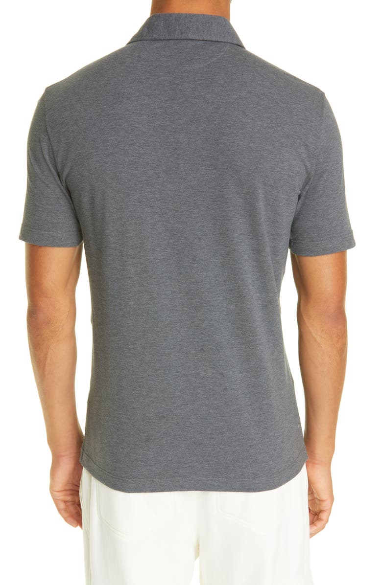 Brunello Cucinelli Short Sleeve Cotton Piqué Polo, Alternate, color, 