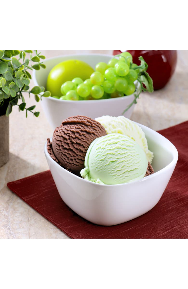 Our Table Simply White 6 Piece 6 Inch Porcelain Soft Square Cereal Bowl Set, Alternate, color, White