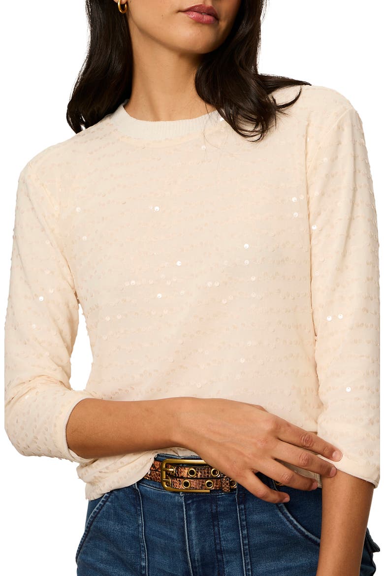 Paillette Sweater, Alternate, color, BONE