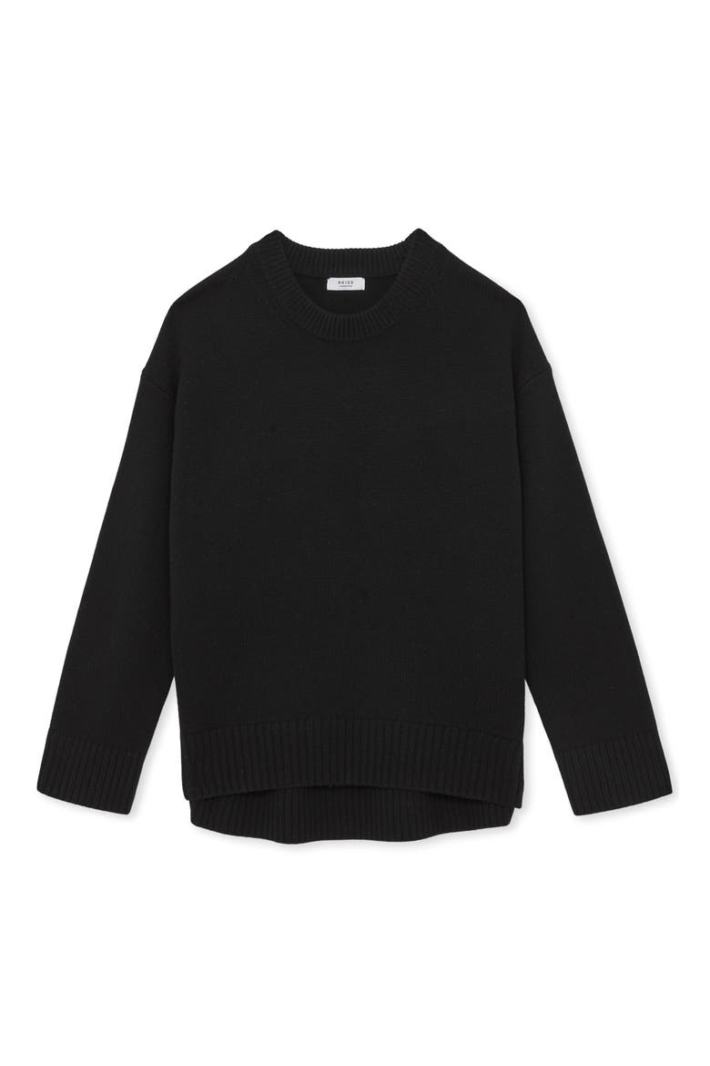 Ella Wool & Cashmere Sweater, Alternate, color, BLACK