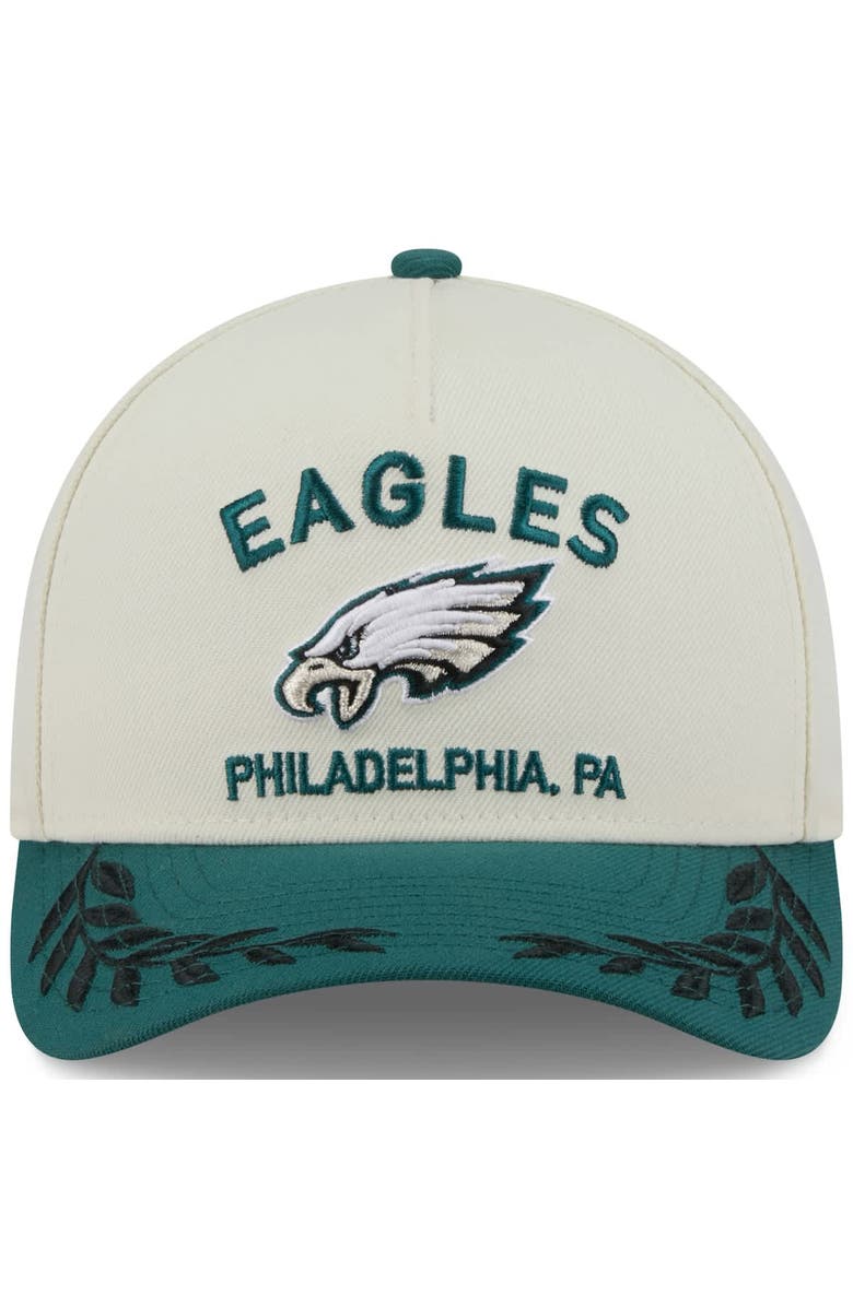 New Era Men's New Era Cream/Midnight Green Philadelphia Eagles 2025 NFL Draft 9FORTY A-Frame M-Crown Adjustable Hat, Alternate, color, Cream