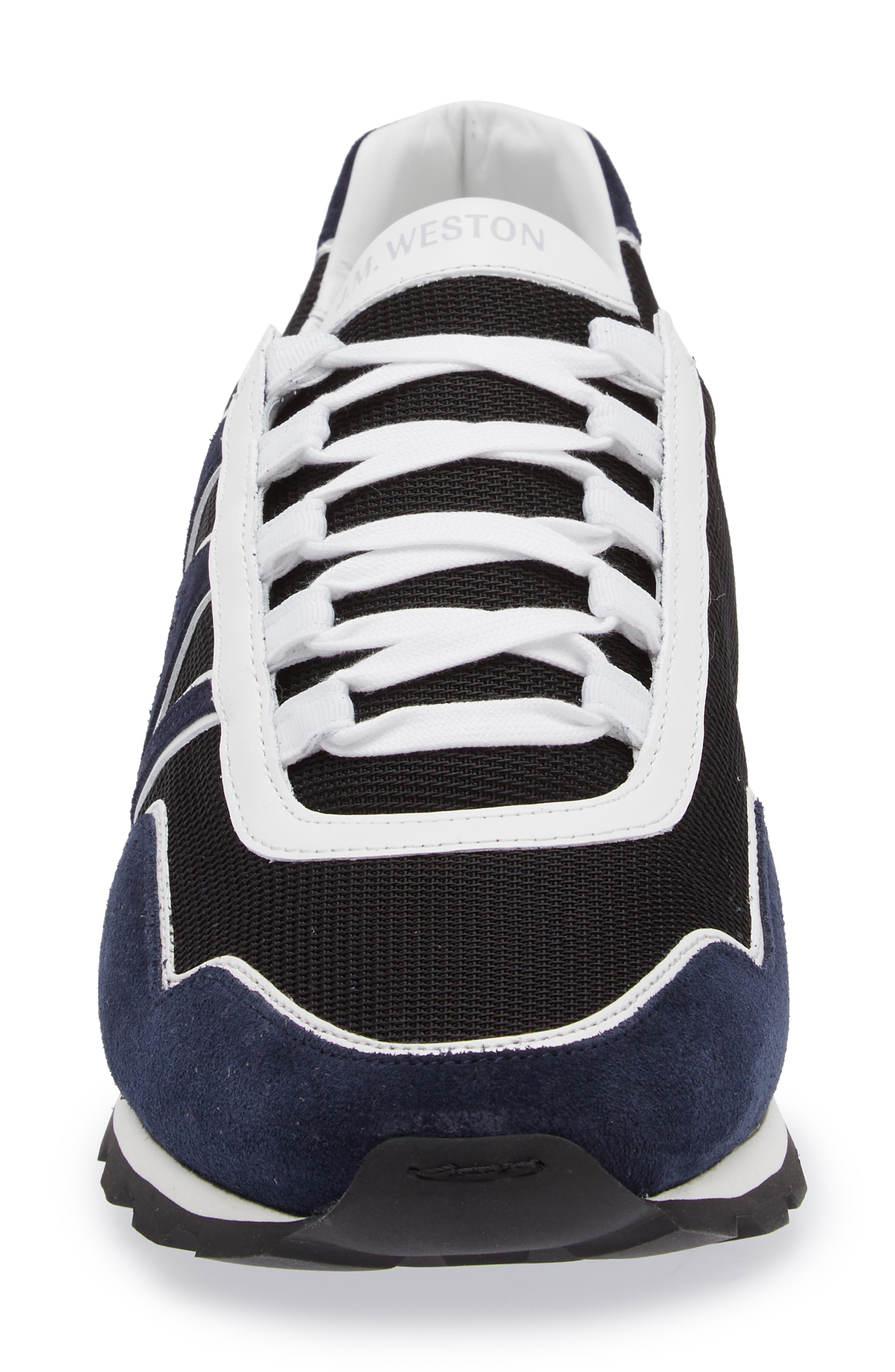 JM WESTON On My Way Ghillies Sneaker, Alternate, color, Black/ White/ Navy