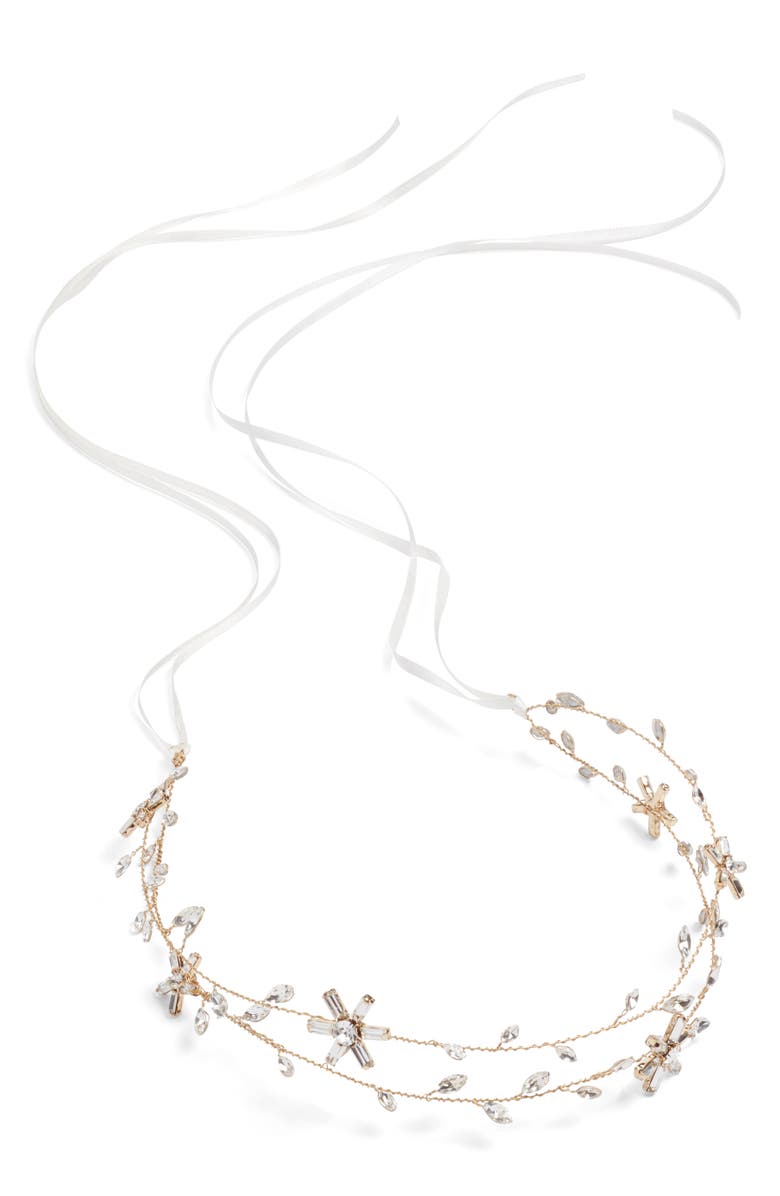 Brides & Hairpins Micah Crystal Double Banded Halo, Main, color,