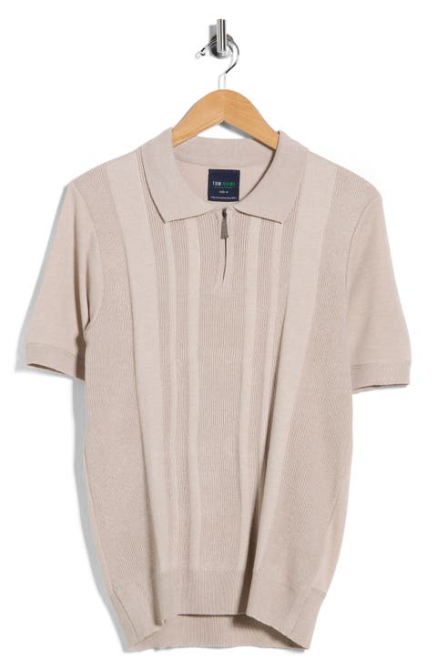 Half Zip Knit Polo Sweater