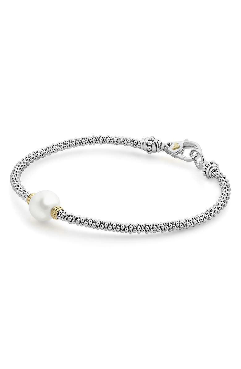 LAGOS Luna Pearl Single Station Caviar Bracelet, Alternate, color, 