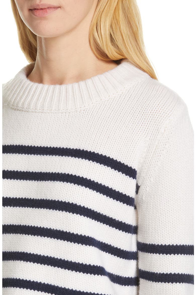 Mini Maren Wool & Cashmere Sweater, Alternate, color, CREAM/ NAVY