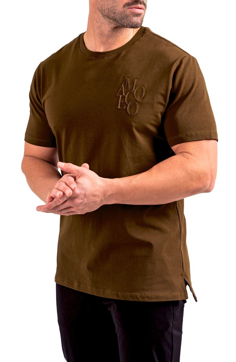Maceoo Resistance Logo Embroidered T-Shirt, Alternate, color, Brown