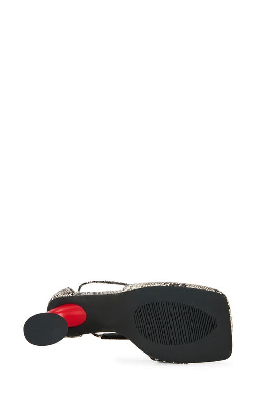 Azalea Wang Buiky Snakeskin Embossed Ankle Wrap Pump In Animal Print