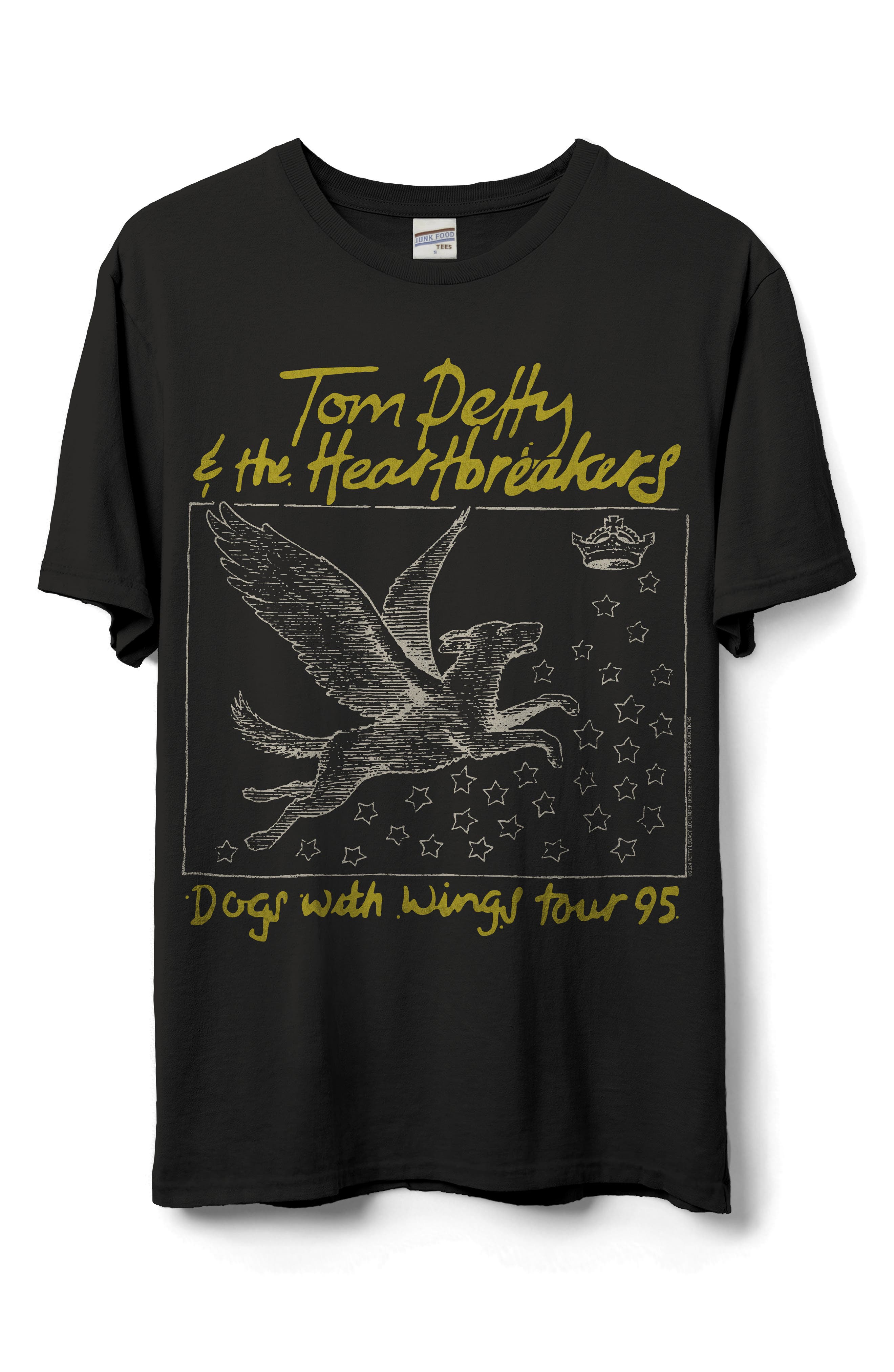 Junk Food Tom Petty & the Heartbreakers Dogs with Wings Tour 95 Graphic T-Shirt