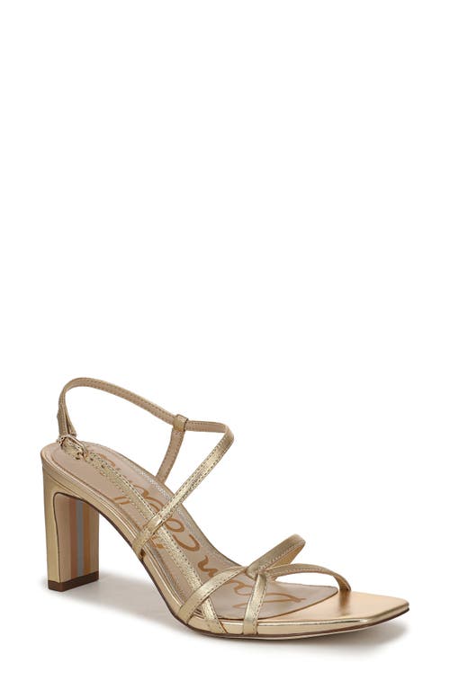 Sam Edelman Emmie Strappy Heel Sandal Amber Gold Leather In Amber Gold