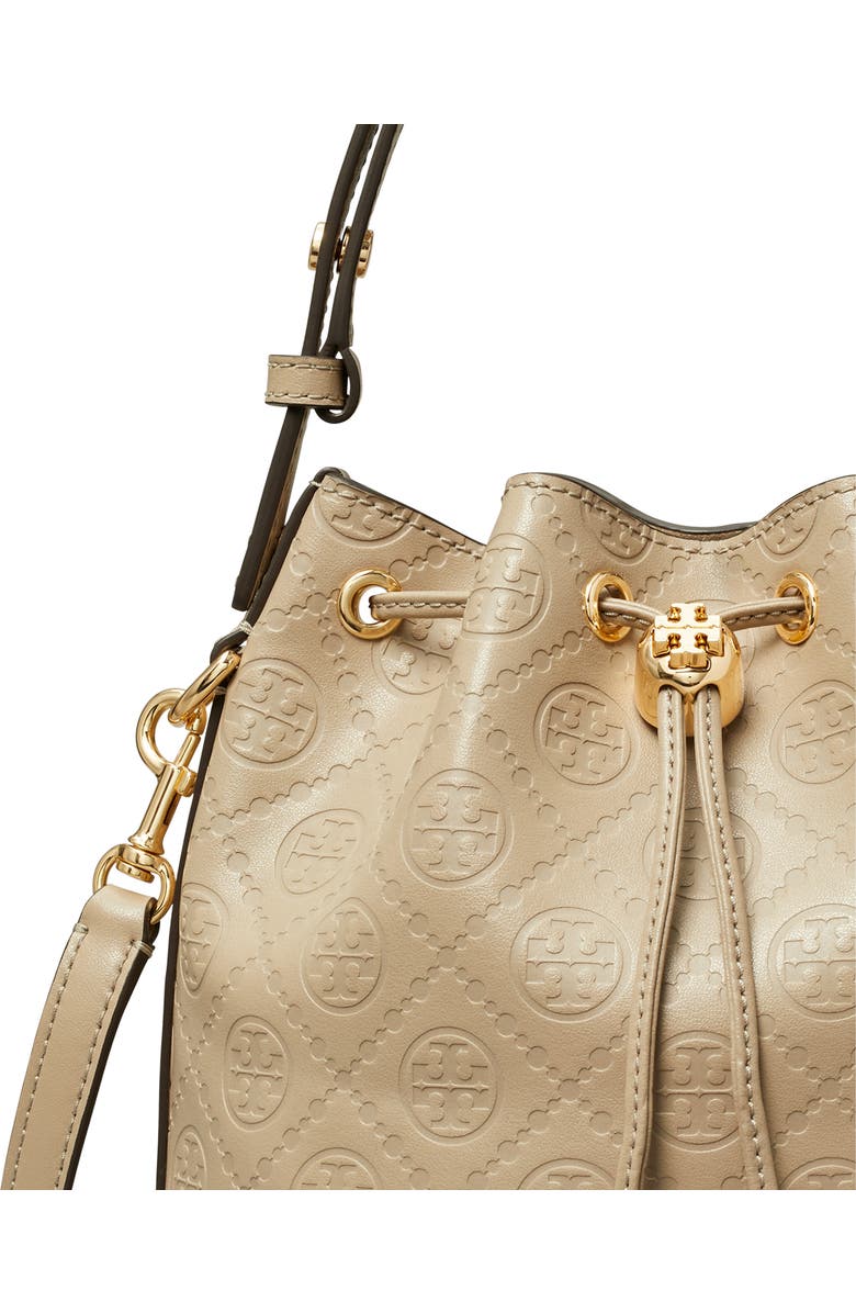 Tory Burch T Monogram Debossed Bucket Bag, Alternate, color, Fresh Clay