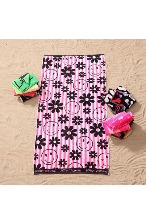 Betsey Johnson Leopard Beach Towel In Black