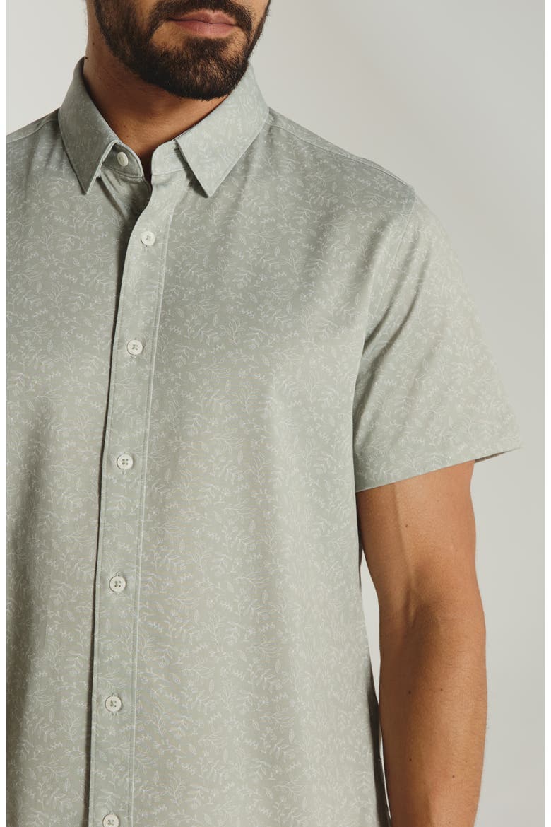 Eden Floral Short Sleeve Button-Up Shirt, Alternate, color, PASTEL GREEN