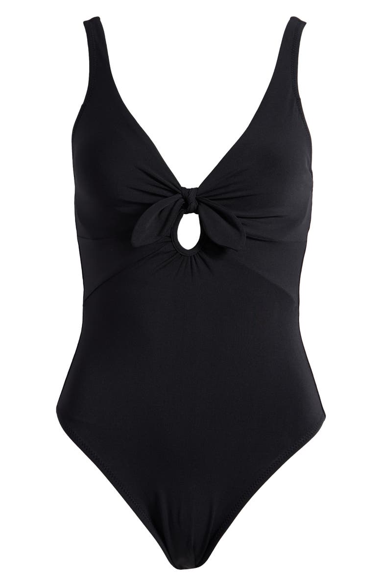 Robin Piccone Ava Plunge Underwire One-Piece Swimsuit, Alternate, color,