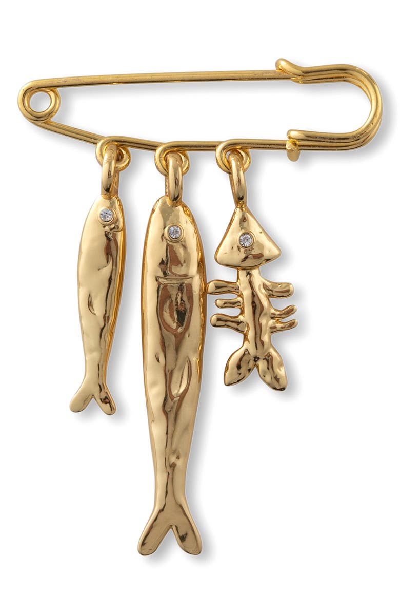 Éliou Sardine Brooch, Main, color, Gold Plated