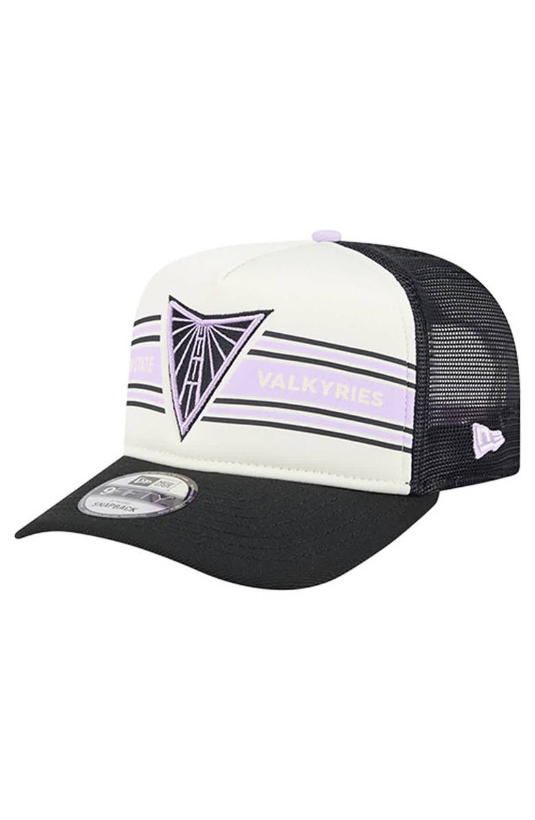 New Era Unisex New Era White/Eclipse Black Golden State Valkyries Banner Foam Front 9FIFTY A-Frame Adjustable Trucker Hat, Main, color, White