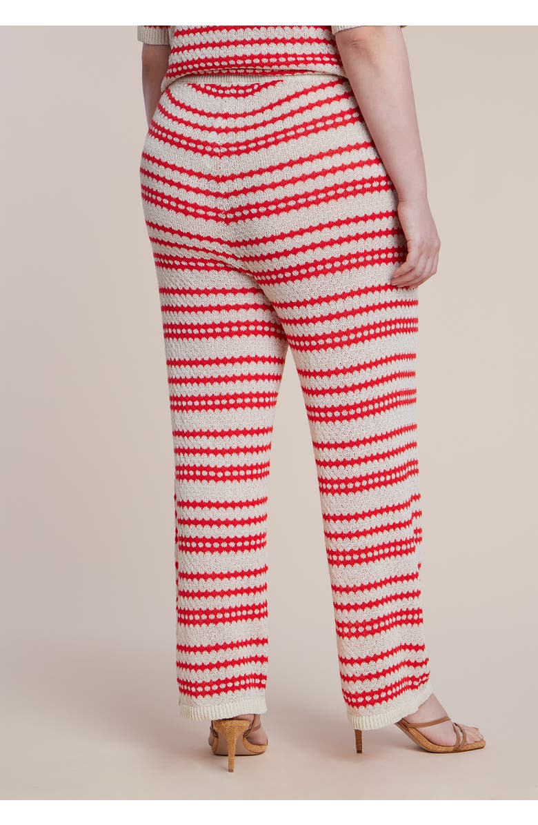 ELOQUII Pointelle Stripe Sweater Pant, Alternate, color, Berry Stripe