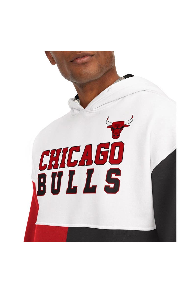 TOMMY JEANS Men's Tommy Jeans White/Red Chicago Bulls Andrew Split Pullover Hoodie, Alternate, color, White