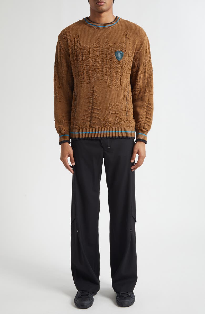 KIKO KOSTADINOV Fitz Sweater, Alternate, color, Russet Brown/ Black/ Cerulean