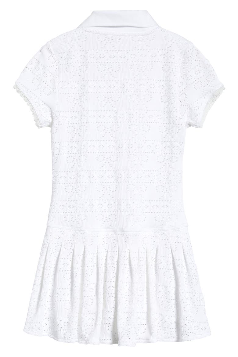 Kids' Courtley Pointelle Polo Dress, Alternate, color, WHITE