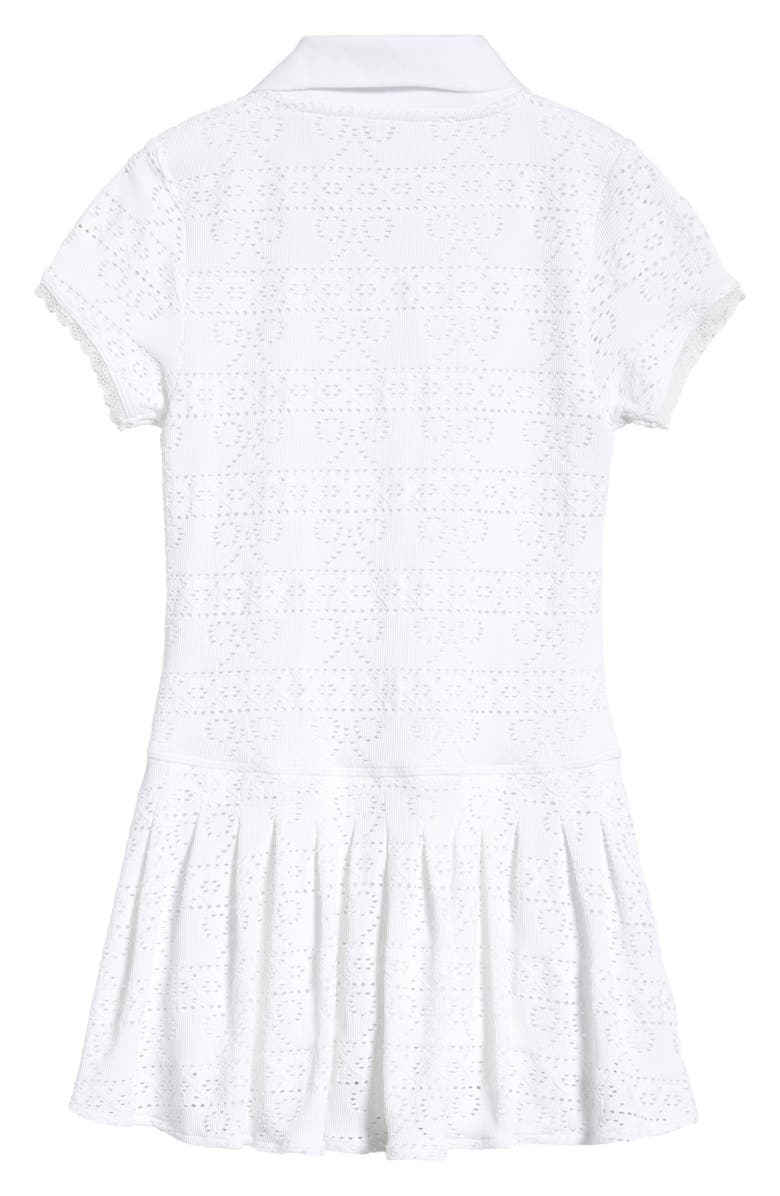 LoveShackFancy Kids' Courtley Pointelle Polo Dress, Alternate, color, White